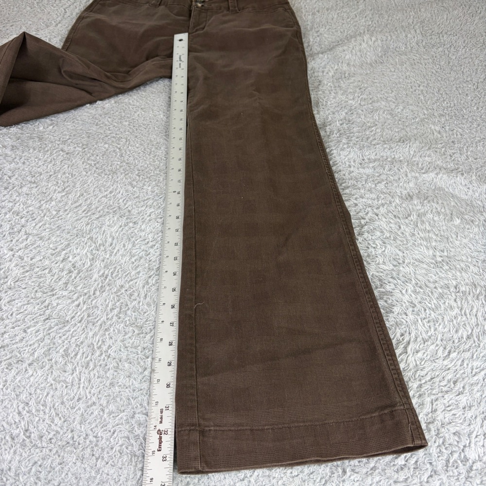Eddie Bauer Blakely Brown Wide Leg Trousers Pants Womens 4 Micro Plaid Stretch - Picture 6 of 9